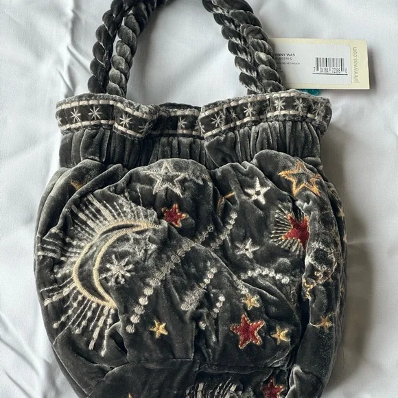 NWT Vintage Johnny Was Embroidered Velvet bag - Picture 2 of 5